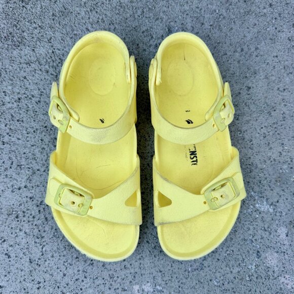 BIRKENSTOCK Rio Sandals Girls 12 30 Yellow EVA Waterproof Toddler Shoes Lemon - Picture 11 of 11